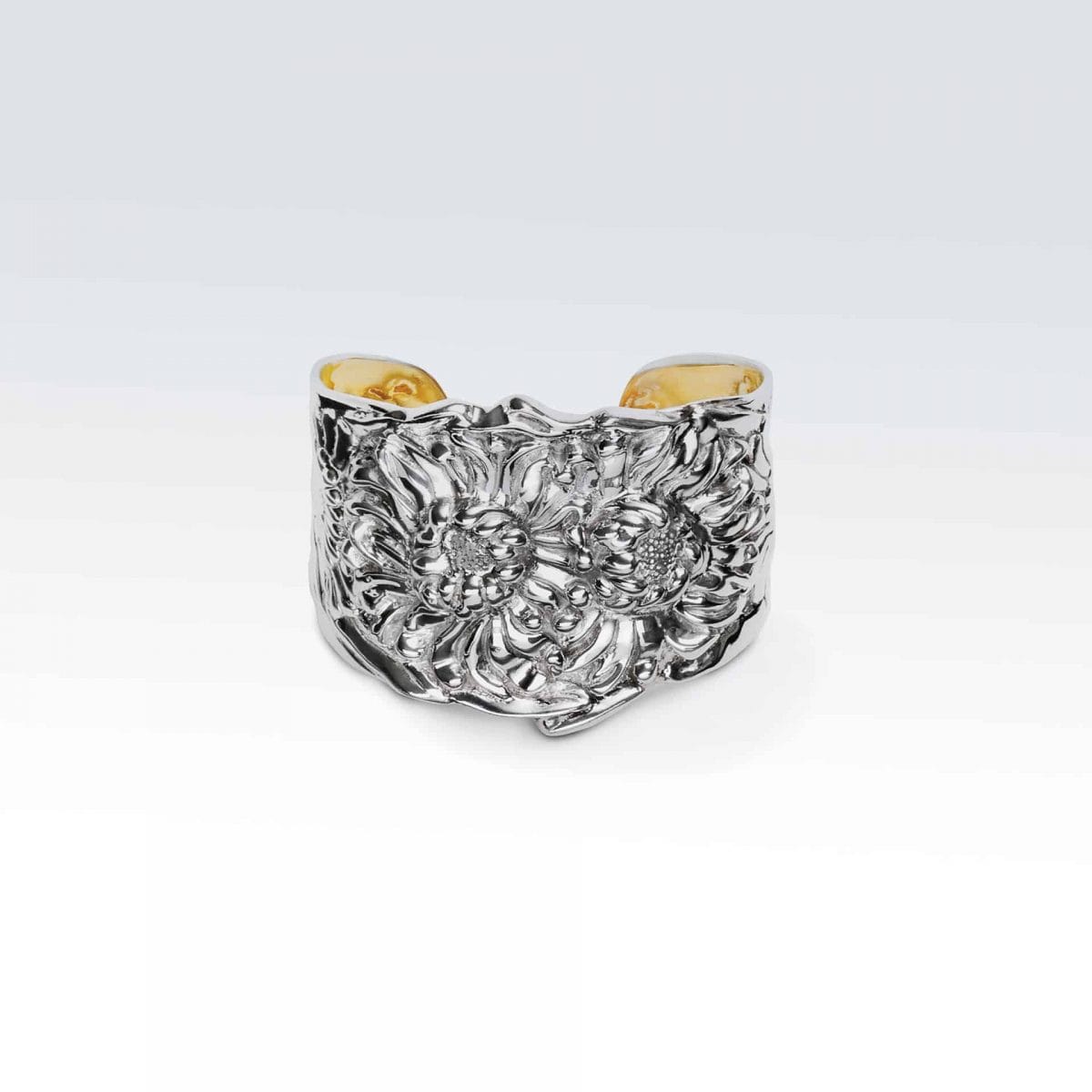 Sterling Silver Chrsanthemum Cuff