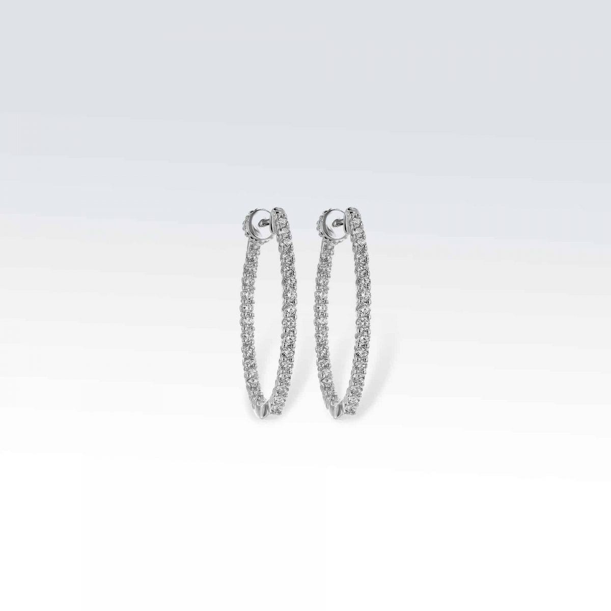 White Gold Diamond Hoop Earrings