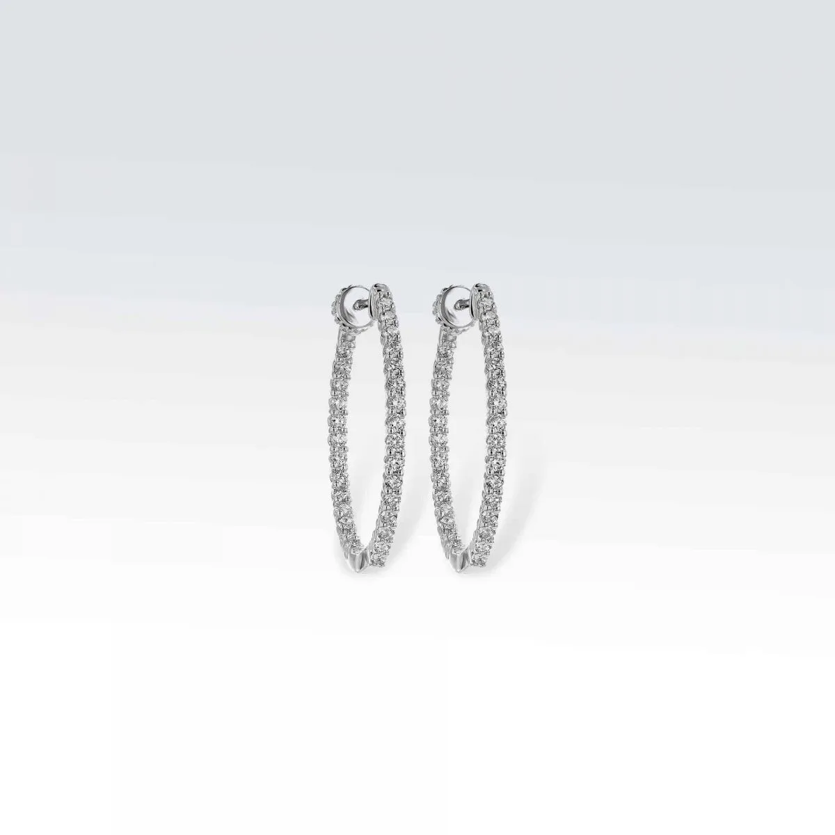 White Gold Diamond Hoop Earrings