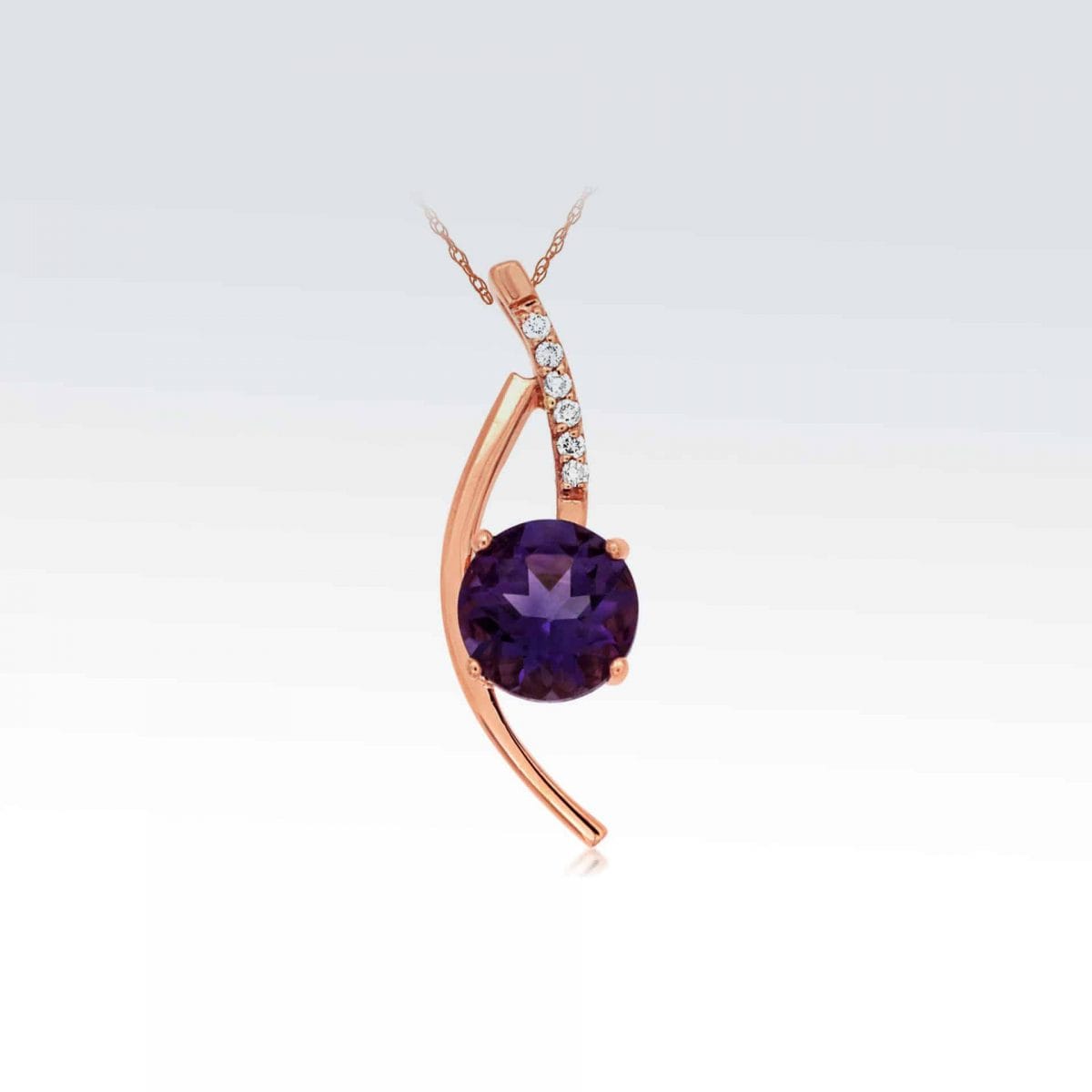 Rose Gold Amethyst Pendant