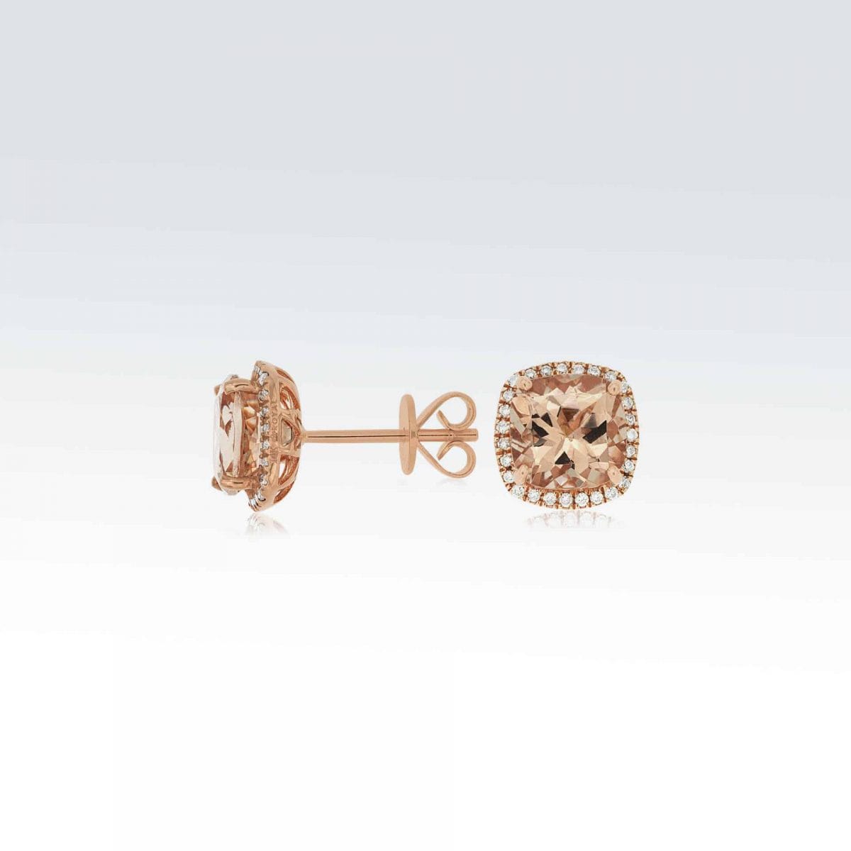 Rose Gold Morganite Earring with Diamonds