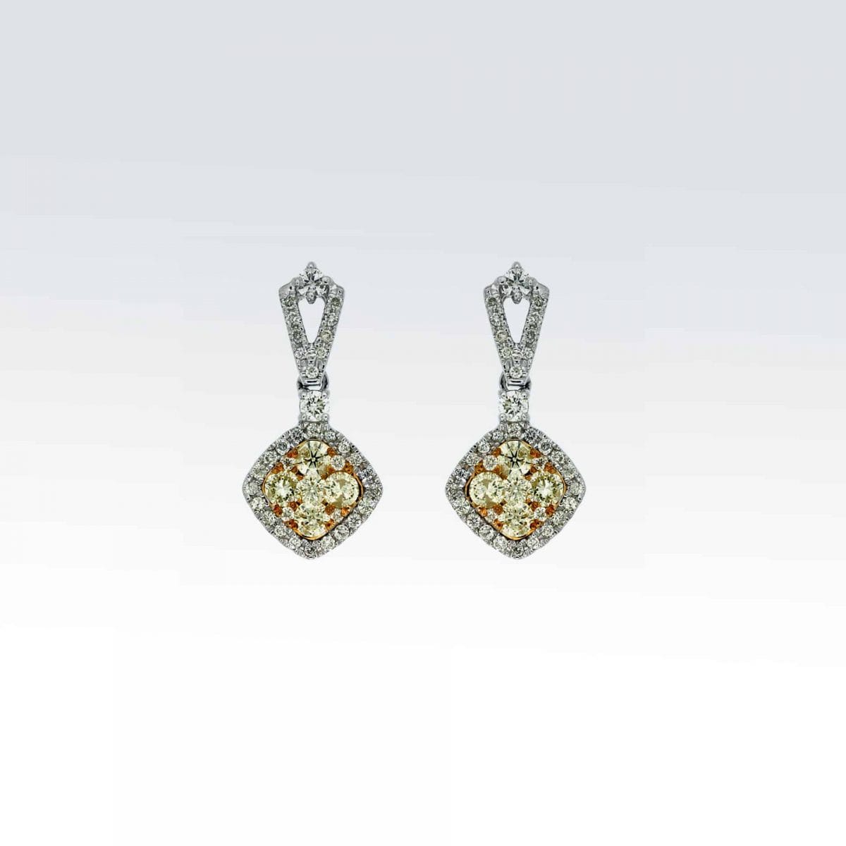 White Gold Drop Earrings