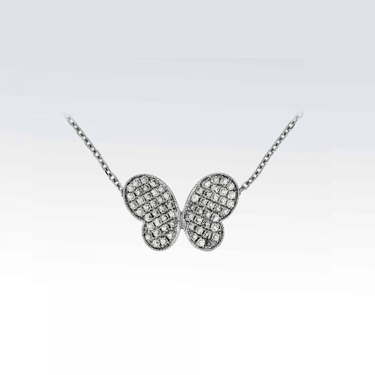 White Gold Butterfly Diamond Necklace