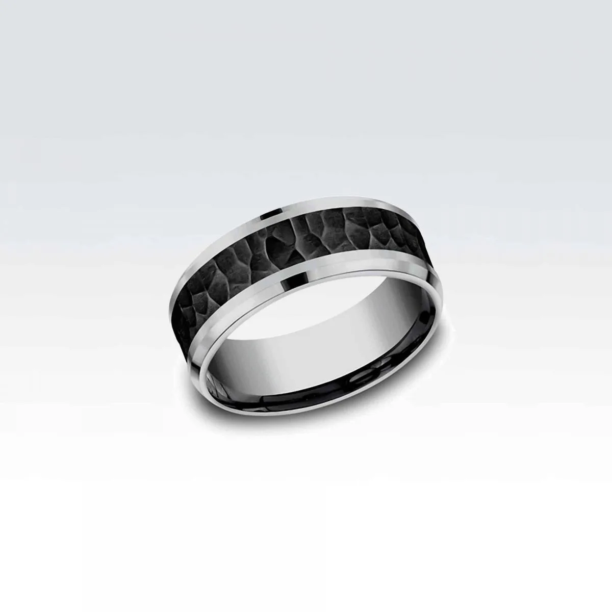 GREY TANTALUM & TITANIUM COMFORT-FIT  DESIGN RING