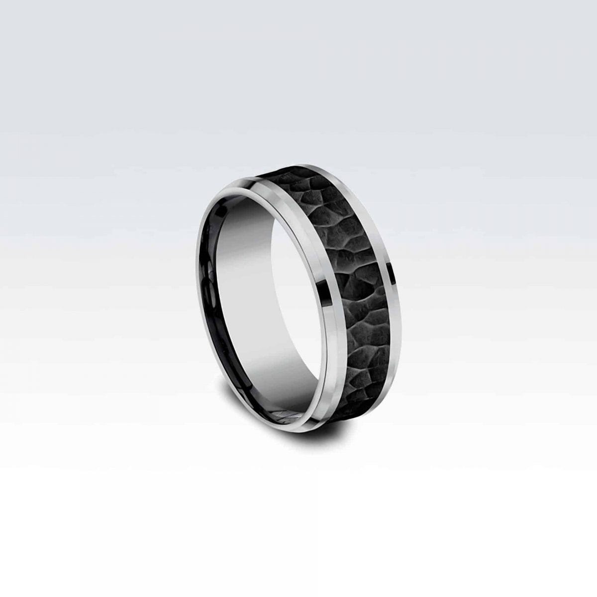 GREY TANTALUM & TITANIUM COMFORT-FIT  DESIGN RING - Image 3