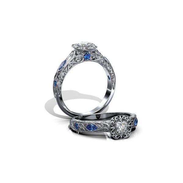 14karat-vintage-style-Ring-with-Sapphires-and-Diamonds