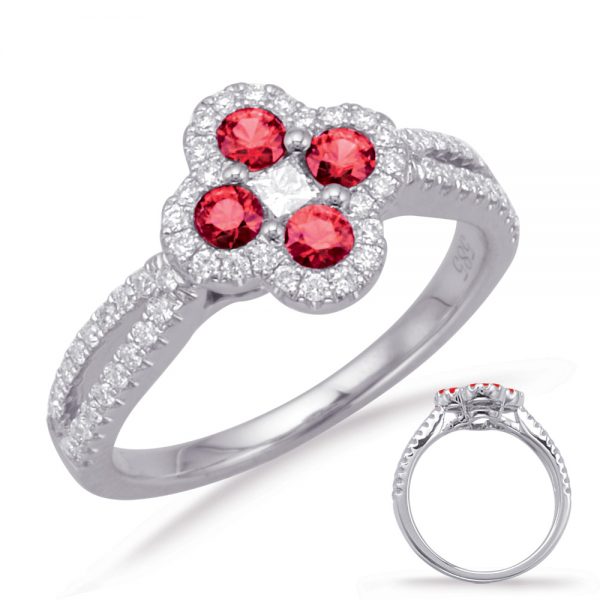 14KW Ruby and Diamond ring