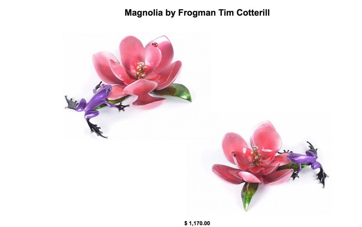 Magnolia Frog Sculpture Tim Cotteril