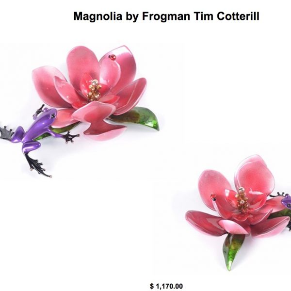 Magnolia Frog Sculpture Tim Cotteril